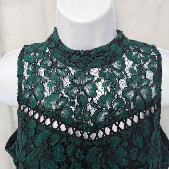Carolina Belle Tank Green Lace Goth Whimsigoth Fairy Boho Floral M - Picture 2 of 11